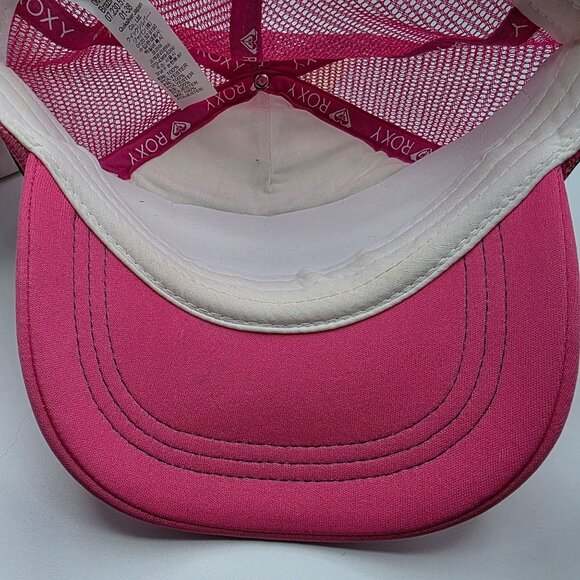 Roxy Eat Beach Sleep Repeat Womens Pink White Trucker Hat Outdoors Summer - Picture 9 of 10